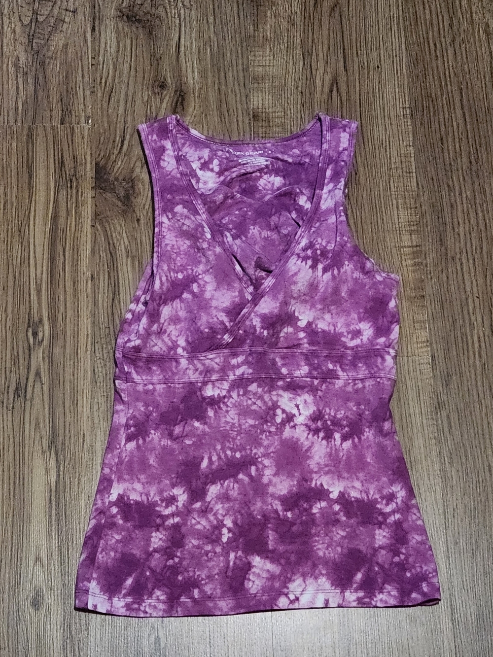 tek gear Purple Tie-Dye Wrap-Front Tank Top